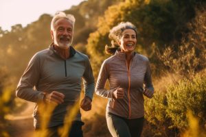 Older Couple running and healthy