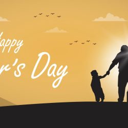 Happy Father's Day illustration design with Gold background for Banner