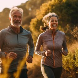 Older Couple running and healthy